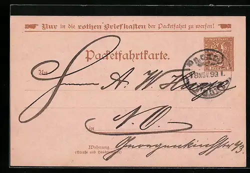 AK Berlin, Manes & Co., Private Stadtpost Berliner Packetfahrt AG