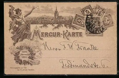 AK Hannover, Mercur-Karte, Private Stadtpost