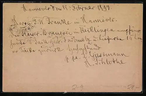 AK Hannover, Mercur-Karte, Private Stadtpost