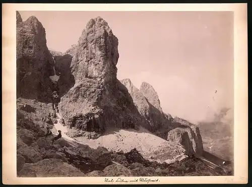 Fotografie unbekannter Fotograf, Ansicht Val Culea, Hochgebirge - Felsformation Murfreidturm