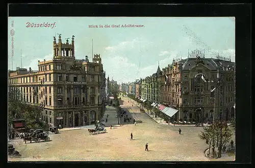 AK Düsseldorf, Blick in die Graf Adolfstrasse