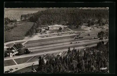 Foto-AK Autobahn-Rasthaus Pfungstadt-Ost, Luftaufnahme