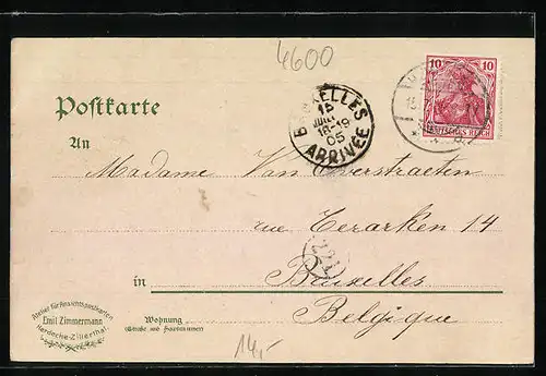 Lithographie Hohensyburg, Kaiser Wilhelm-Denkmal