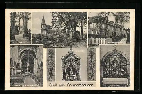 AK Germershausen, Wallfahrtskirche, Kreuzweg, Augustinerkloster