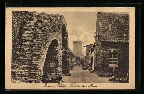 AK Zons a. Rhein, Hinter der Mauer