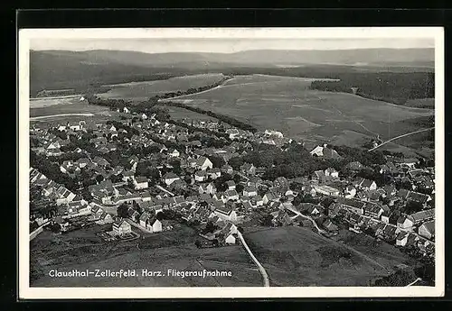 AK Clausthal-Zellerfeld /Harz, Fliegeraufnahme vom Ort