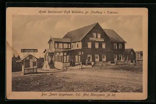 AK Gr. Feldberg i. Taunus, Hotel Restaurant Cafe Walküre, Ansichtspostkarten-Verkauf