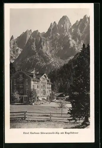 AK Meiringen, Hotel Kurhaus Schwarzwald-Alp mit Engelhörner