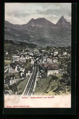 AK Goldau, Gotthardbahn und Mythen