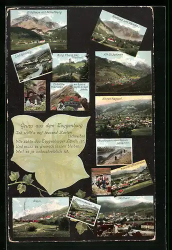 AK Wildhaus, Ortsansicht mit Schafberg, Lichtensteig, Rietbad am Säntis, Alt-St. Johann, Ebnat-Kappel