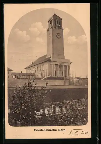 AK Bern, Blick auf die Friedenskirche