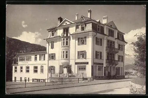 AK Pontresina, Hotel Pension Albris, Strassenansicht