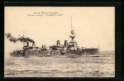 AK Marine Militaire Francaise, Croiseur-cuirasse Marseillaise, Kriegsschiff