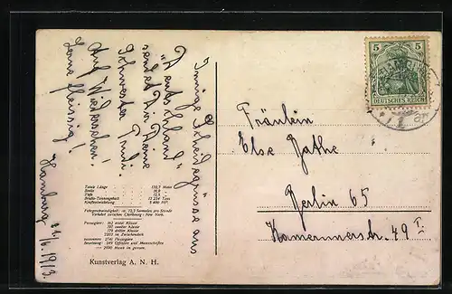 AK Passagierschiff Pretoria auf See