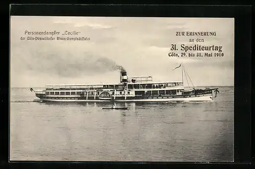 AK Personendampfer Cecilie der Cöln-Düsseldorfer Rhein-Dampfschiffahrt