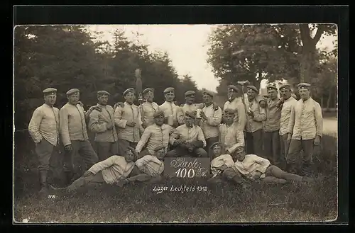 Foto-AK Lager Lechfeld, Parole 100 Tage 1912