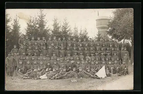 Foto-AK Lager Lechfeld, Ein Zug Soldaten