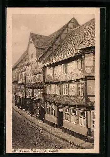 AK Höxter a. d. Weser, Westerbachstrasse mit Gasthof A. Lehmann