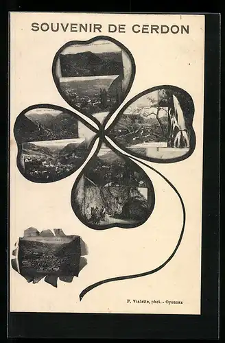 Blumengruss-AK Cerdon, Vue Générale, Klee