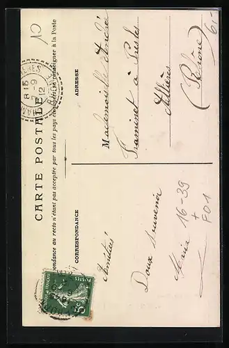 Blumengruss-AK Poncin, Le Pont, Kleeblatt