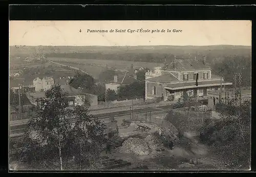 AK Saint-Cyr-L`École, Panorama pris de la Gare, Bahnhof