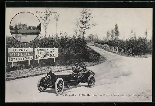 AK Vibraye, Autorennen Circuit de la Sarthe 1906, Chateau de Vibraye