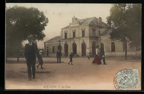 AK Alencon, La Gare, Bahnhof