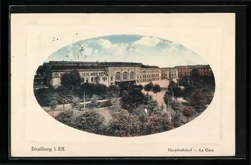 AK Strassburg i. E., Hauptbahnhof, La Gare