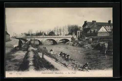 AK Pontorson, Le Pont, Blick auf Brücke
