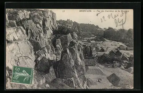 AK Mortain, Vue des Carrieres de la Montjoie