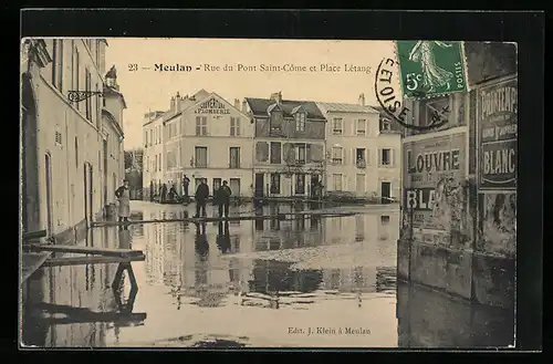 AK Meulan, Rue du Pont Saint-Côme et Place Létang