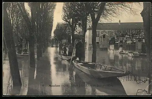 AK Meulan, Quai Albert-Joly, Crue de 1910