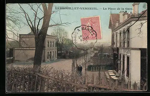 AK Vernouillet-Verneuil, La Place de la Gare