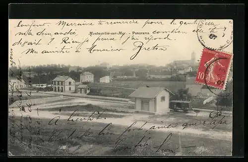 AK Montmartin-sur-Mer, Panorama mit Bahnhof