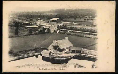 AK La Haye-du-Puits, La Gare, Bahnhof