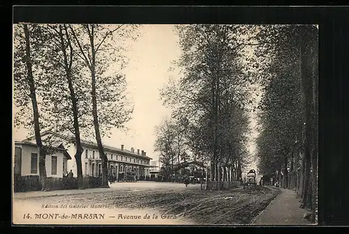 AK Mont-de-Marsan, Avenue de la Gare, Bahnhof