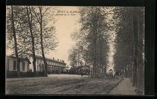 AK Mont-de-Marsan, Avenue de la Gare, Bahnhof
