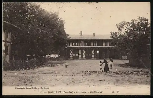 AK Morcenx, La Gare, Extérieur, Bahnhof