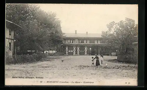 AK Morcenx, La Gare, Extérieur, Bahnhof