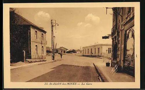 AK St-Eloy-les-Mines, La Gare, Bahnhof