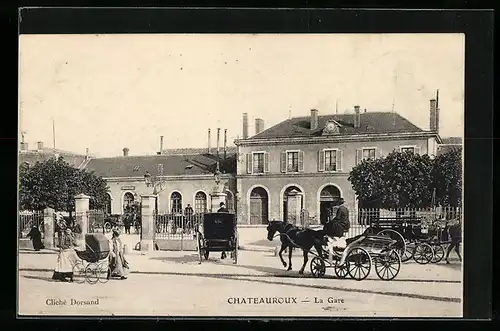 AK Chateauroux, La Gare, Bahnhof