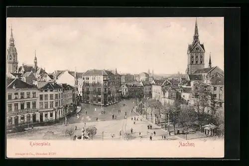 AK Aachen, Partie am Kaiserplatz