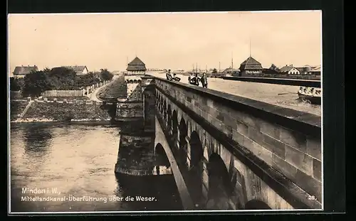 AK Minden i. W., Mittellandkanal-Überführung über die Weser