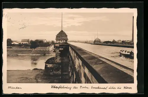 AK Minden, Überführung des Dortm. Emskanal über die Weser