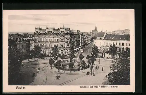 AK Aachen, Kaiserplatz mit Adalbertsteinweg