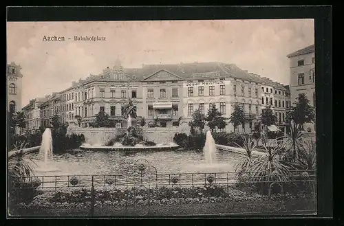 AK Aachen, Partie am Bahnhofplatz