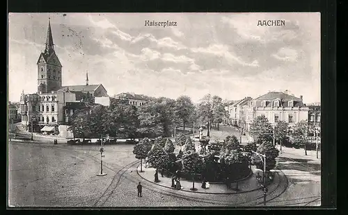 AK Aachen, Partie am Kaiserplatz