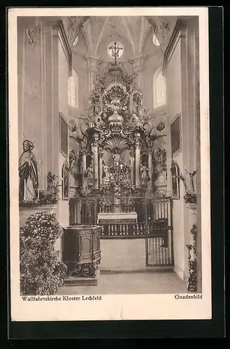 AK Lechfeld, Kloster Lechfeld, Wallfahrtskirche, Gnadenbild