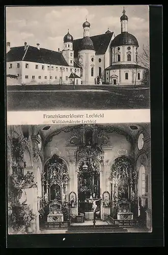 AK Lechfeld, Franziskanerkloster, Inneres der Wallfahrtskirche