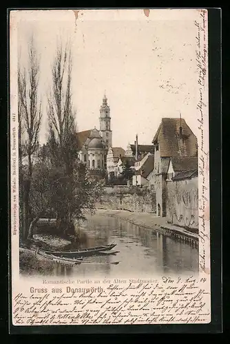 AK Donauwörth, Partie an der Alten Stadtmauer